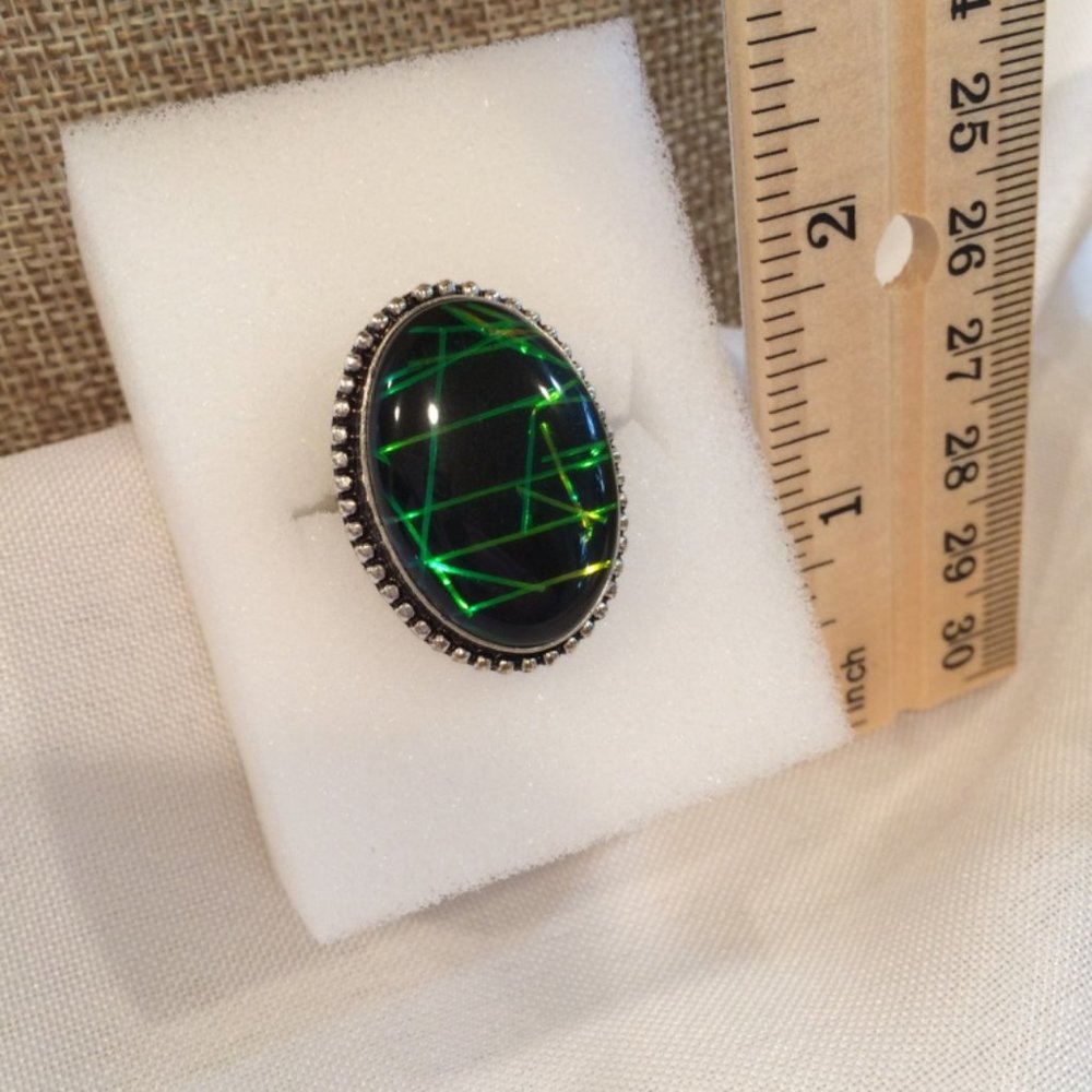 New Artisan Neon Lights Dichroic SS Ring - Picture 7 of 11